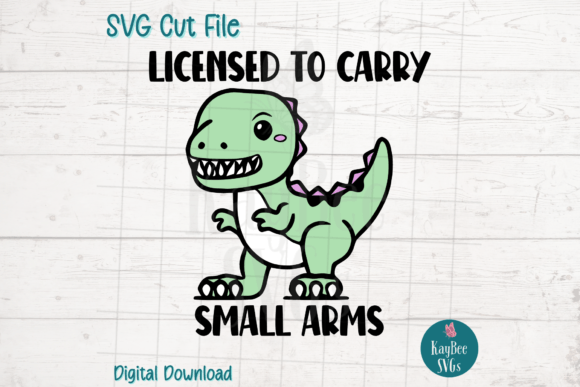 A Review of 'Licensed to Carry Small Arms - Dinosaur' Graphics for T-Shirt Designs