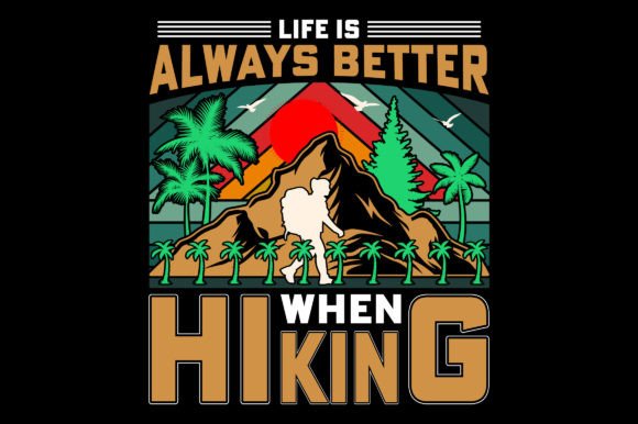 A Vintage Hiking T-Shirt Design for Graphics and Merchandise