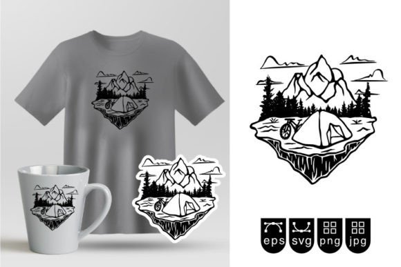 Mountain Bike Camp Nature View: A Versatile T-Shirt Design