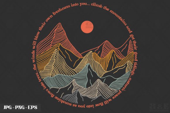 Mountains Outdoors Nature Lover: Perfect for T-Shirt Designs and Graphics