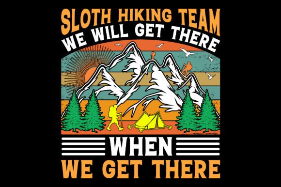 Sloth Hiking Graphics for T-Shirt Designs & Brand Adventure