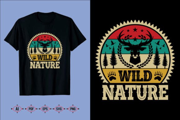 Wild Nature. Deer T-Shirt: A Versatile Graphics Asset for Crafts